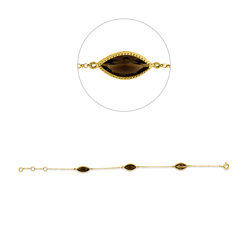 Armband mit Farbstein  aus 750/-18 Karat Gelbgold  