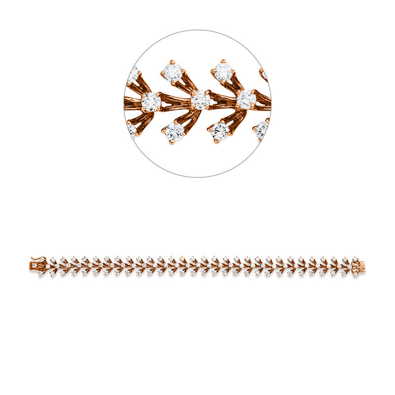 Armband    aus 750/-18 Karat Rotgold mit 90 Diamanten 4