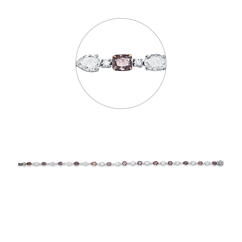 Armband    aus 750/-18 Karat Weißgold / Rotgold mit 51 Diamanten 9