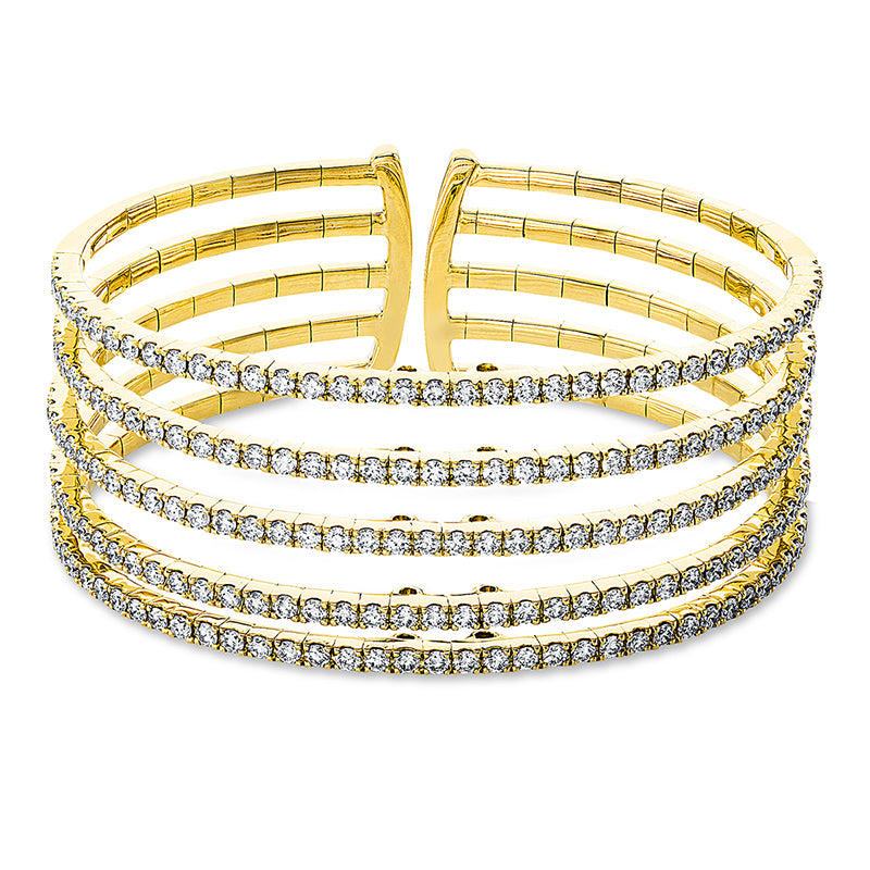 Armreif    aus 750/-18 Karat Gelbgold mit 200 Diamanten 6