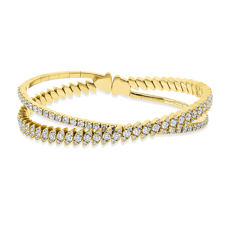 Armreif    aus 750/-18 Karat Gelbgold mit 131 Diamanten 3