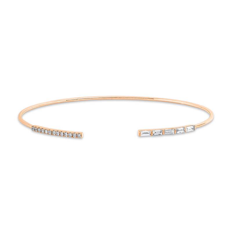 Armreif    aus 585/-14 Karat Rotgold mit 18 Diamanten 0