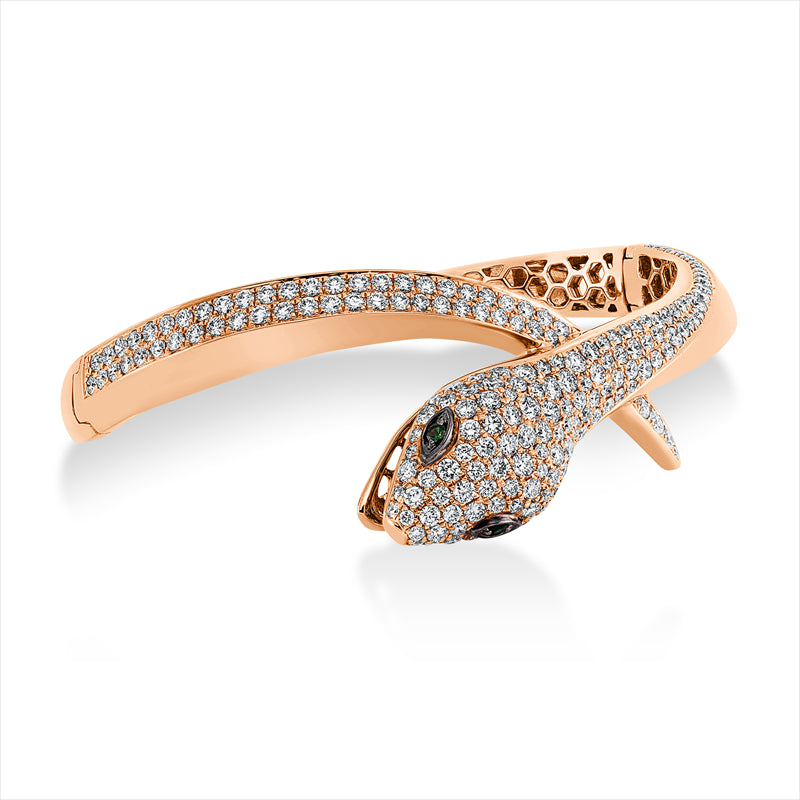 Armreif mit Tsavorith  aus 750/-18 Karat Rotgold mit 223 Diamanten 4