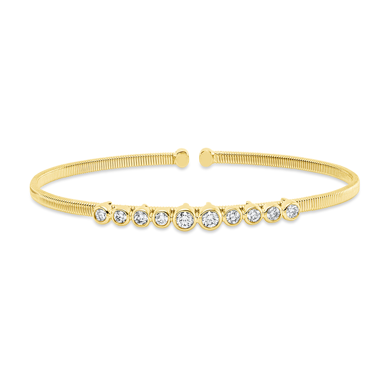 Armreif    aus 585/-14 Karat Gelbgold mit 10 Diamanten 0