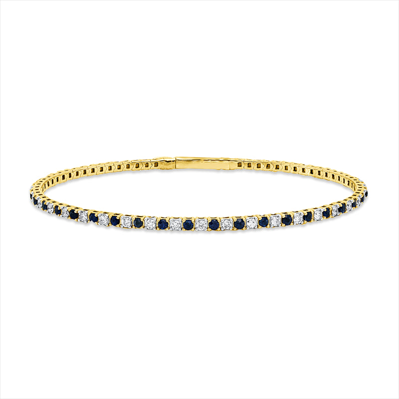 Armreif mit Saphir  aus 750/-18 Karat Gelbgold mit 37 Diamanten 0