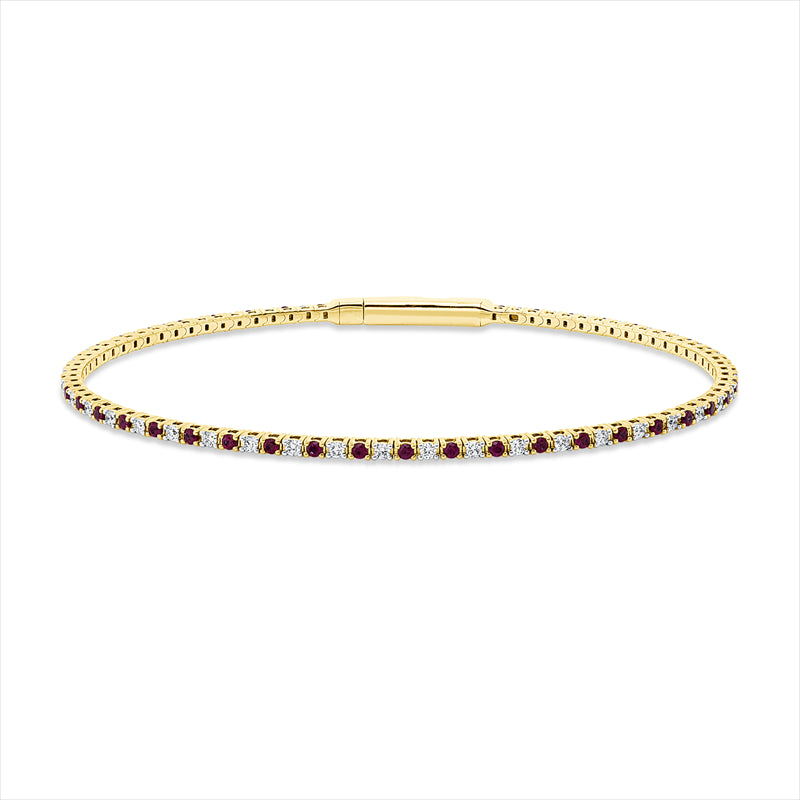 Armreif mit Rubin  aus 750/-18 Karat Gelbgold mit 41 Diamanten 0