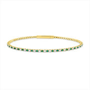 Armreif mit Smaragd  aus 750/-18 Karat Gelbgold mit 41 Diamanten 0