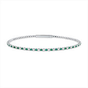 Armreif mit Smaragd  aus 750/-18 Karat Weißgold mit 41 Diamanten 0