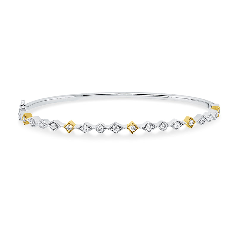 Armreif    aus 750/-18 Karat Weißgold / Gelbgold mit 19 Diamanten 0