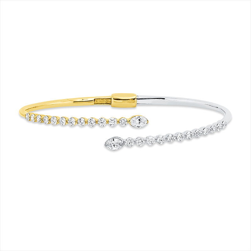 Armreif    aus 750/-18 Karat Gelbgold / Weißgold mit 26 Diamanten 1