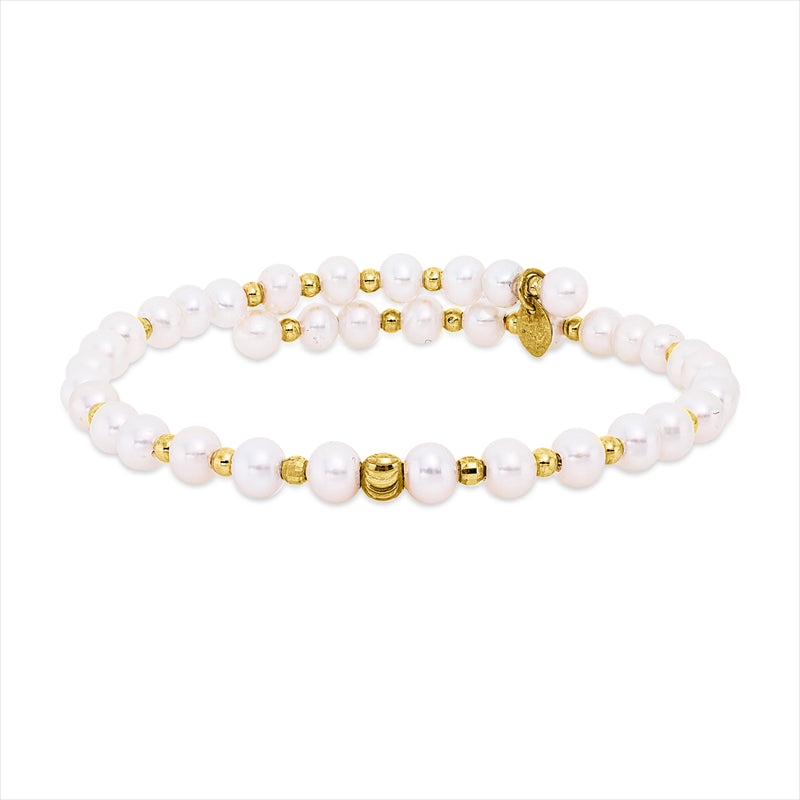 Armreif   mit Zuchtperle aus 750/-18 Karat Gelbgold  