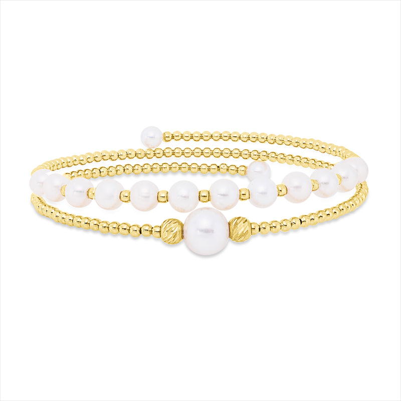 Armreif   mit Zuchtperle aus 750/-18 Karat Gelbgold  