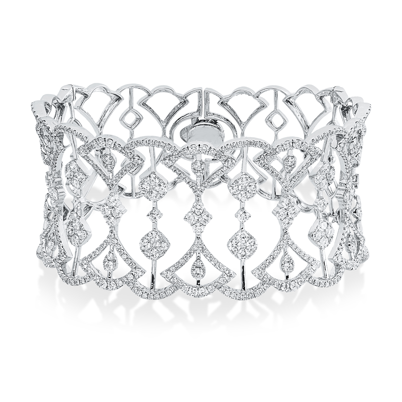 Armreif    aus 750/-18 Karat Weißgold mit 512 Diamanten 6