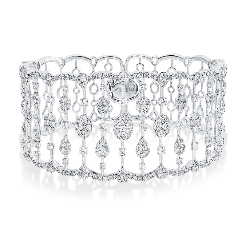 Armreif    aus 750/-18 Karat Weißgold mit 408 Diamanten 7