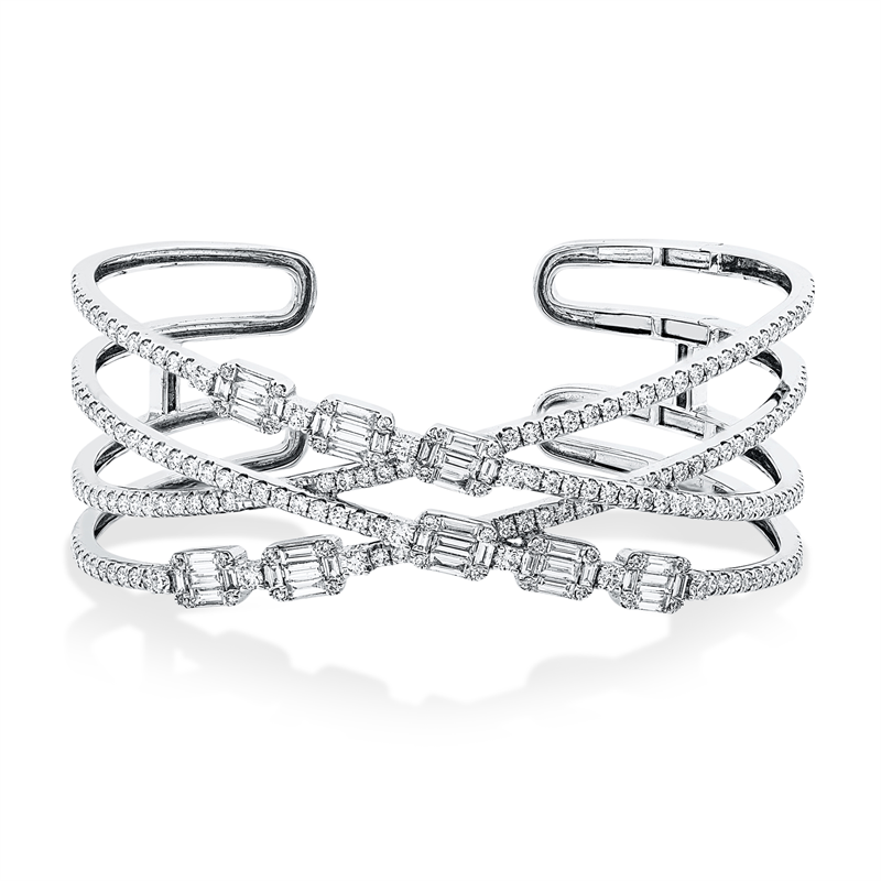 Armreif    aus 750/-18 Karat Weißgold mit 245 Diamanten 4