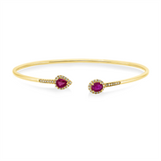 Armreif mit Rubin  aus 750/-18 Karat Gelbgold mit 44 Diamanten 0