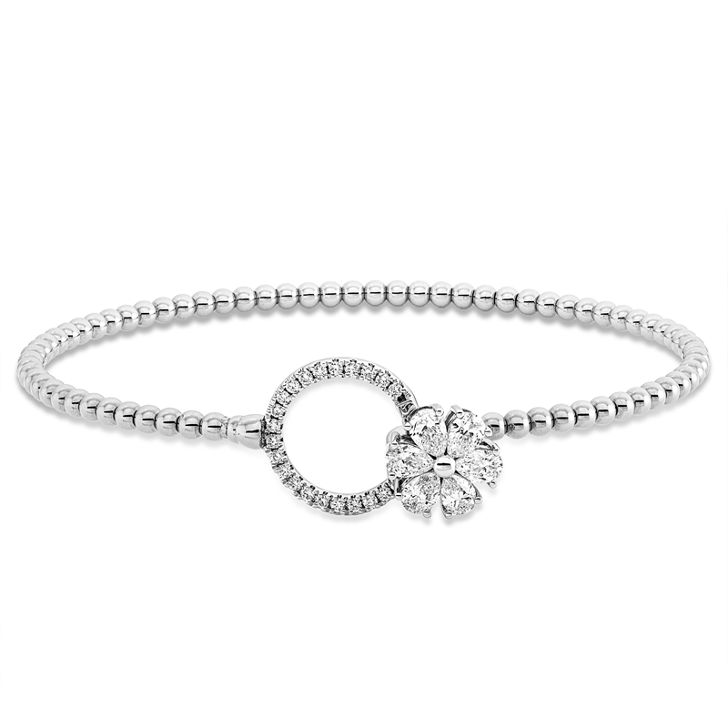 Armreif    aus 750/-18 Karat Weißgold mit 28 Diamanten 1 ct