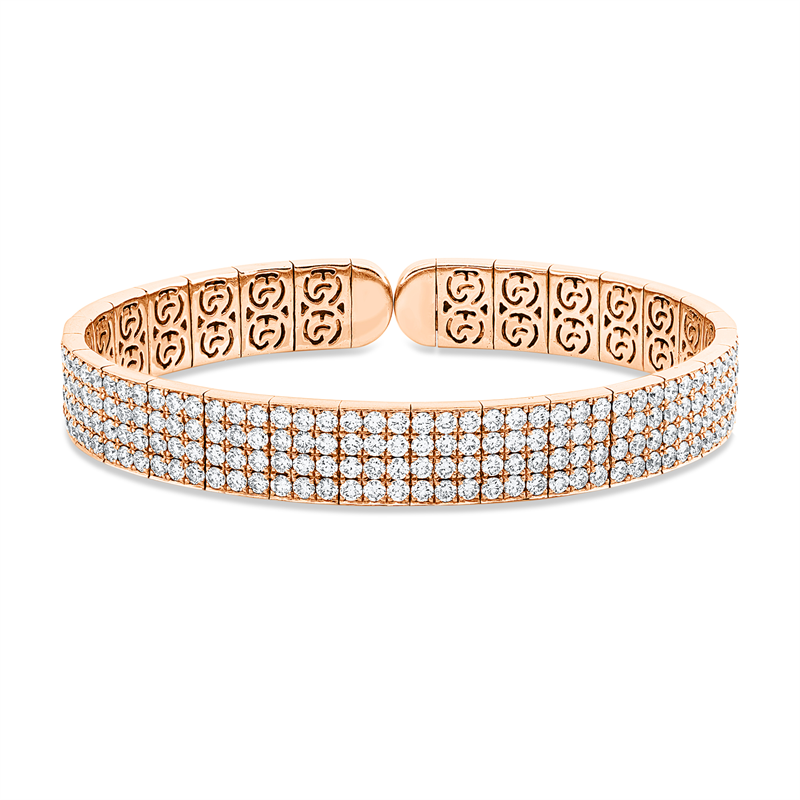 Armreif    aus 750/-18 Karat Rotgold mit 216 Diamanten 5