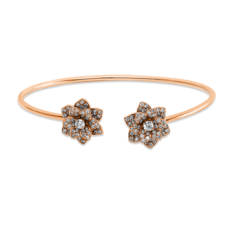 Armreif    aus 750/-18 Karat Rotgold mit 132 Diamanten 1
