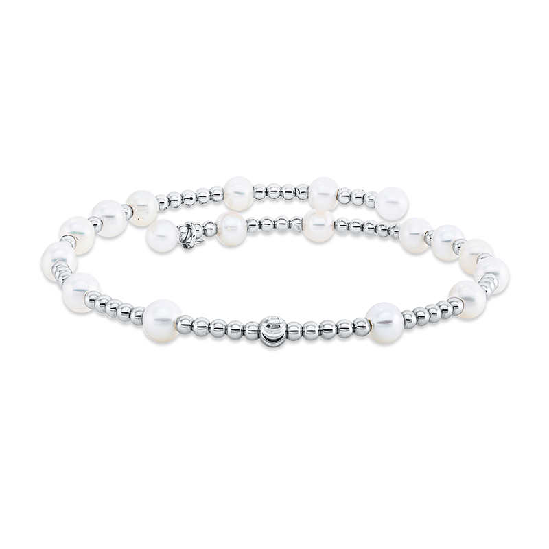 Armreif   mit Zuchtperle aus 750/-18 Karat Weißgold  