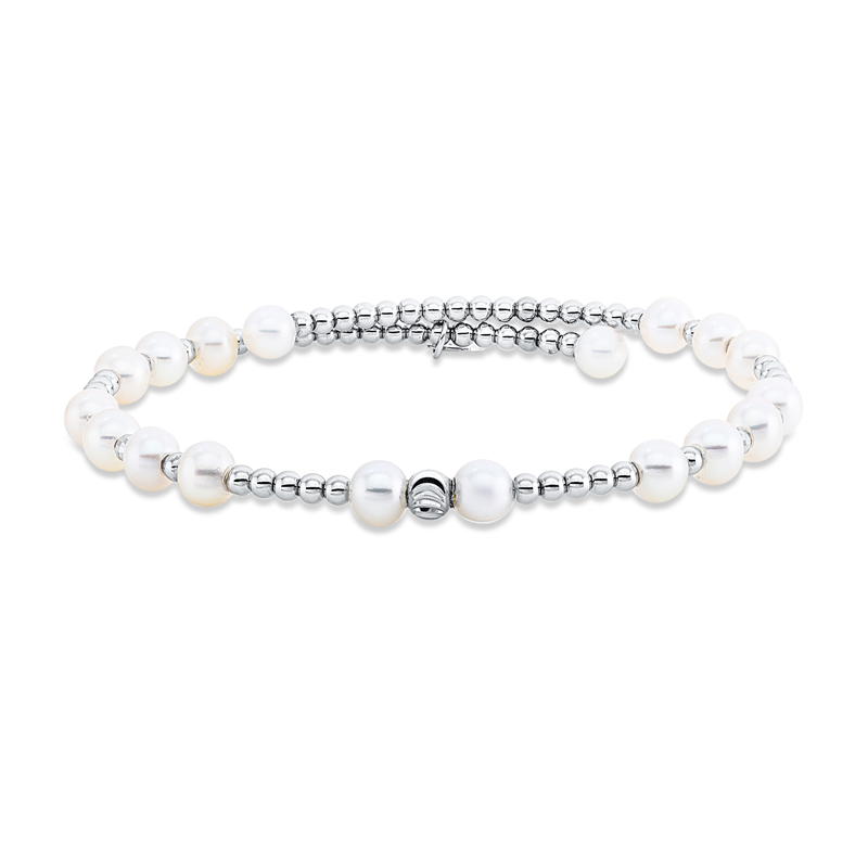 Armreif   mit Zuchtperle aus 750/-18 Karat Weißgold  
