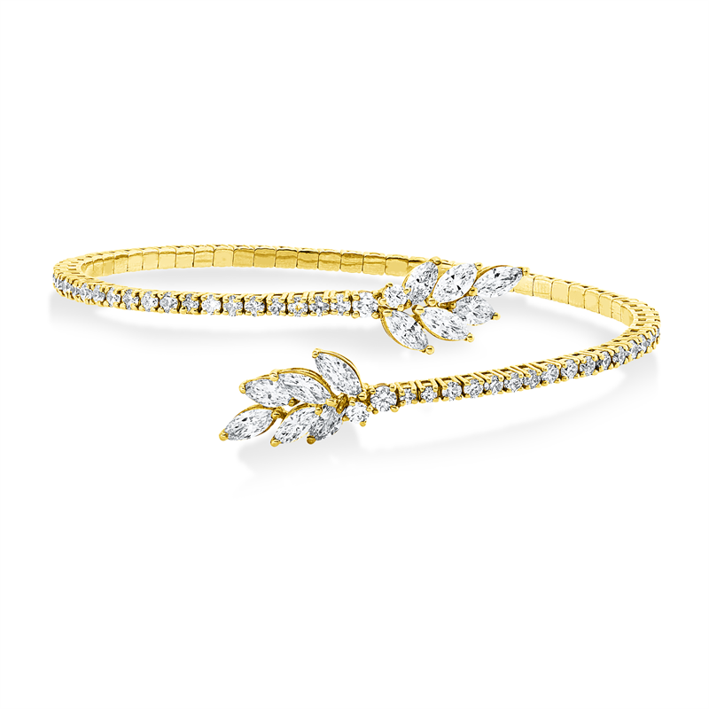 Armreif    aus 750/-18 Karat Gelbgold mit 58 Diamanten 3