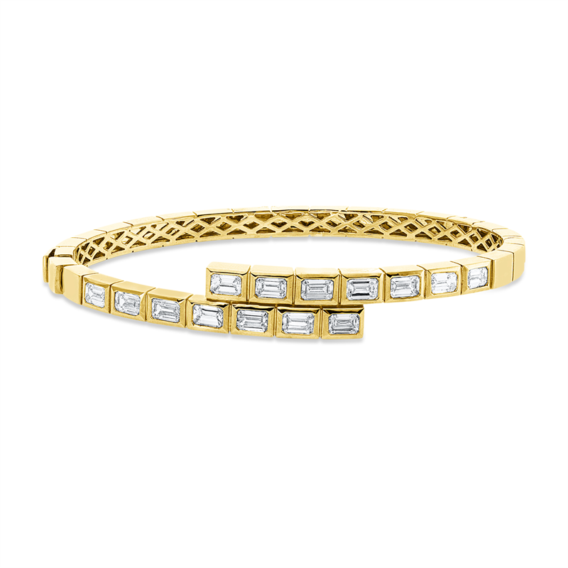 Armreif    aus 750/-18 Karat Gelbgold mit 14 Diamanten 2