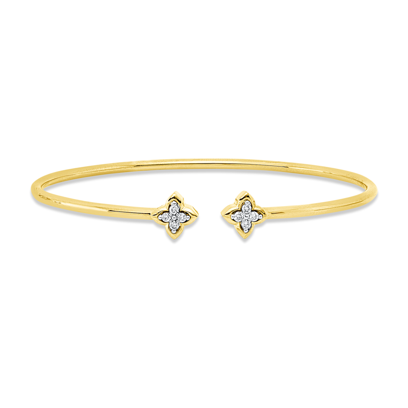 Armreif    aus 585/-14 Karat Gelbgold / Weißgold mit 8 Diamanten 0