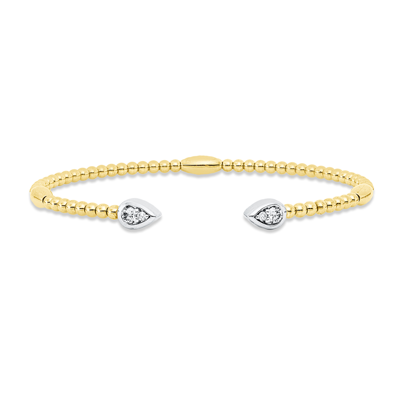 Armreif    aus 585/-14 Karat Gelbgold / Weißgold mit 4 Diamanten 0