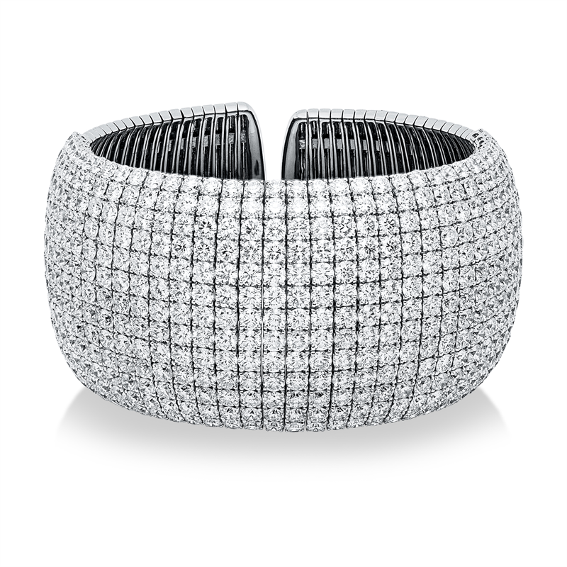 Armreif    aus 750/-18 Karat Weißgold mit 455 Diamanten 55