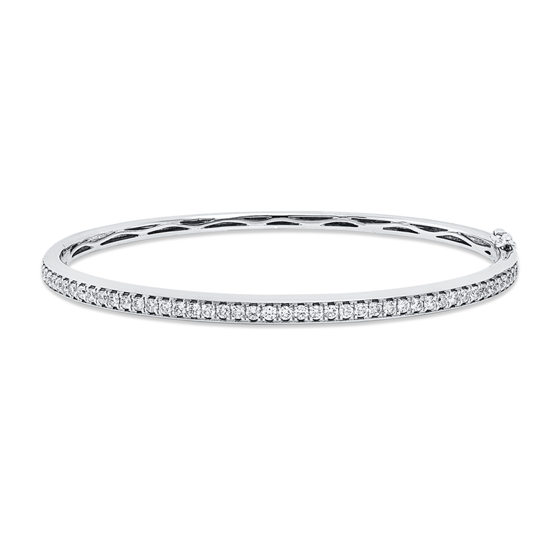 Armreif    aus 750/-18 Karat Weißgold mit 45 Diamanten 1 ct