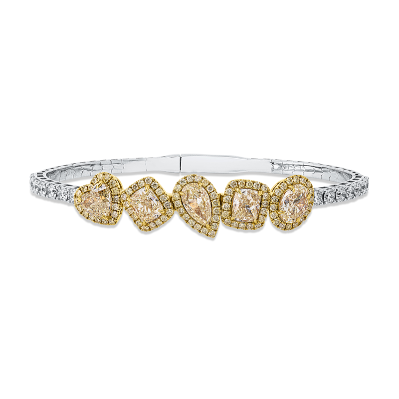 Armreif    aus 950/-Platin Gelbgold Platin 950 mit 110 Diamanten 7