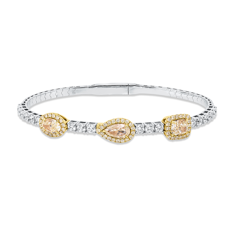 Armreif    aus 950/-Platin Gelbgold Platin 950 mit 73 Diamanten 5