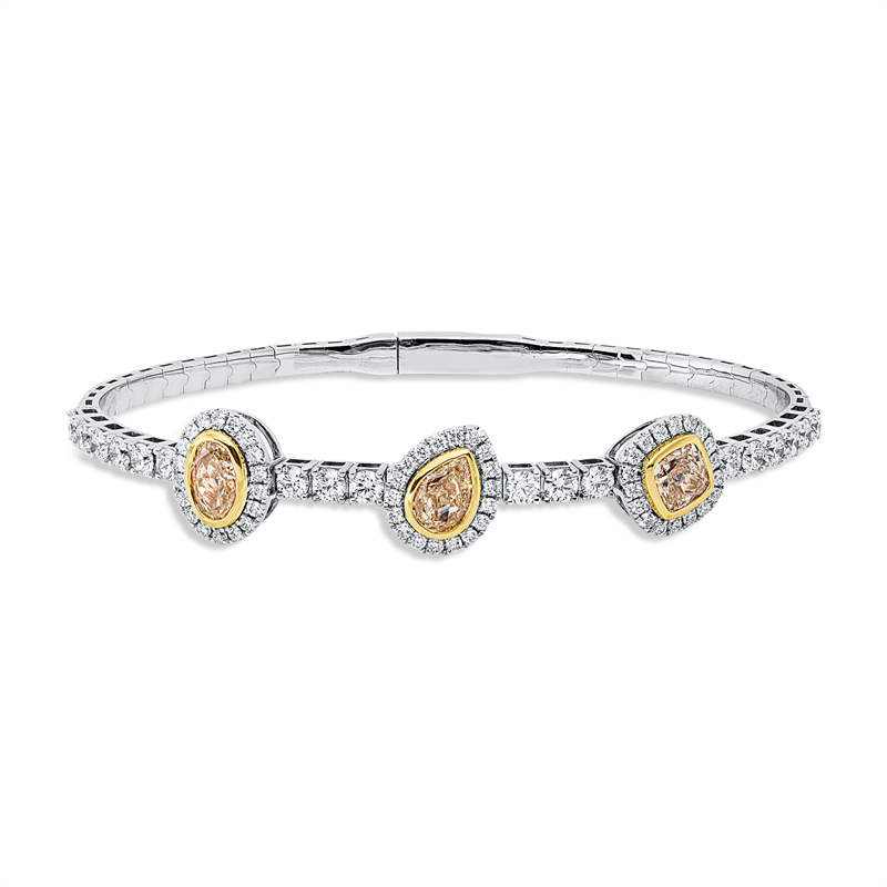 Armreif    aus 950/-Platin Gelbgold Platin 950 mit 75 Diamanten 5