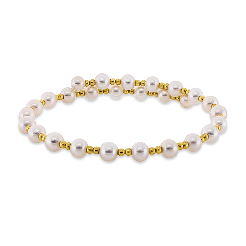 Armreif   mit Süßwasserperle aus 750/-18 Karat Gelbgold  