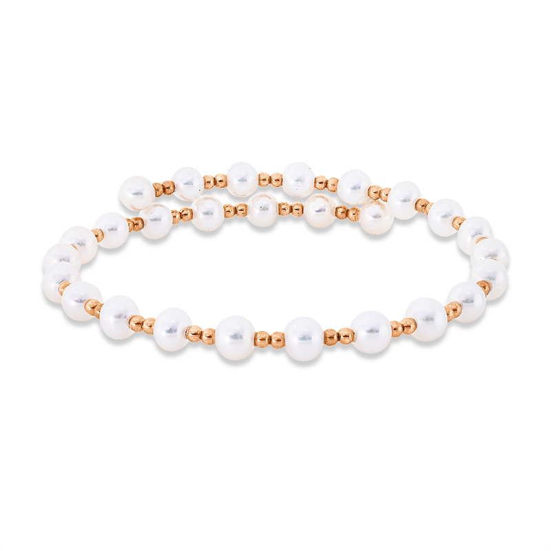 Armreif   mit Süßwasserperle aus 750/-18 Karat Rotgold  