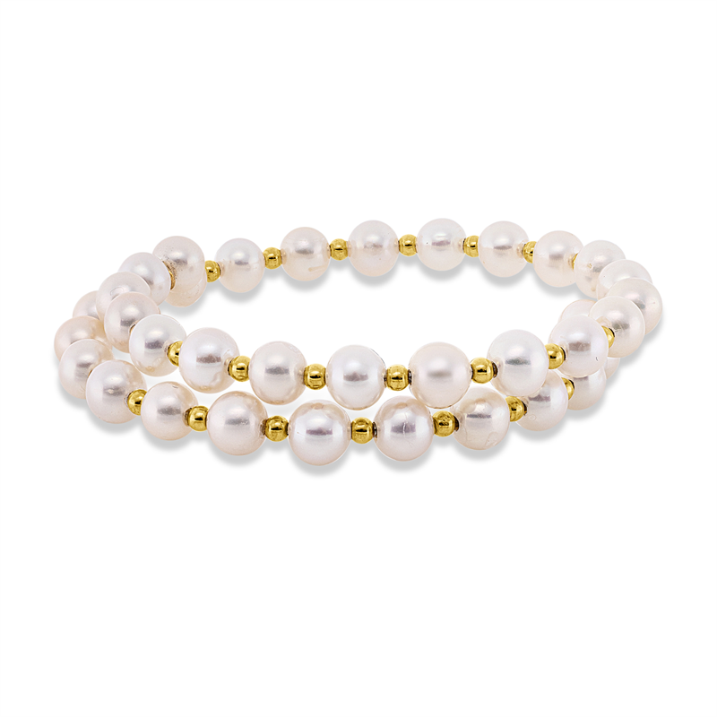 Armreif   mit Süßwasserperle aus 750/-18 Karat Gelbgold  