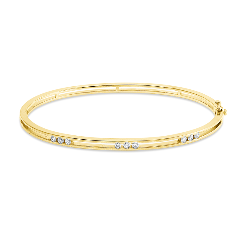 Armreif    aus 750/-18 Karat Gelbgold mit 9 Diamanten 0