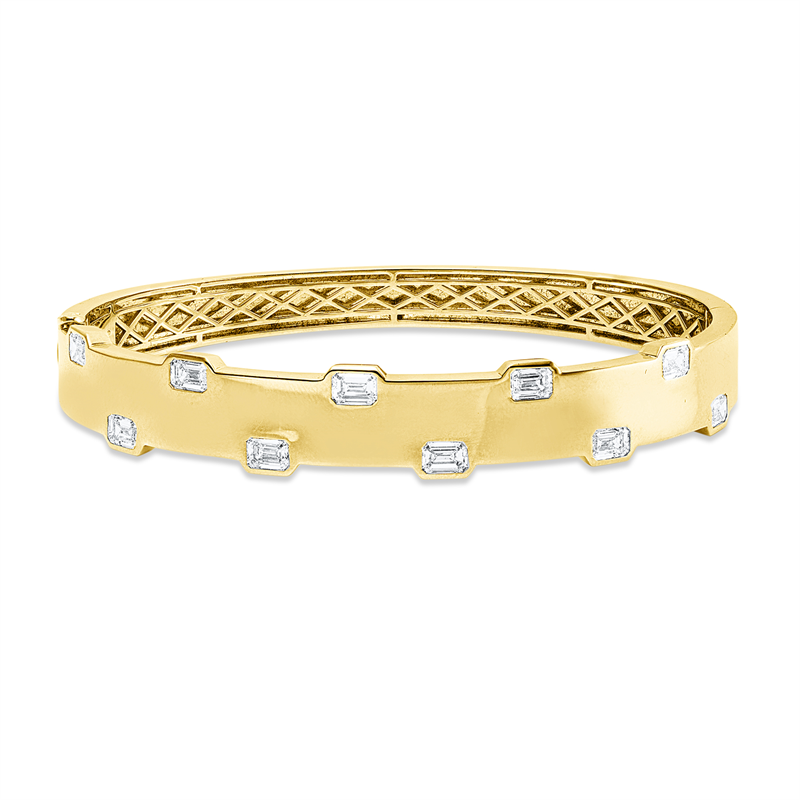 Armreif    aus 750/-18 Karat Gelbgold mit 10 Diamanten 1