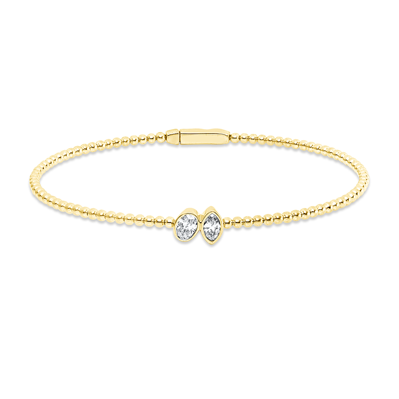 Armreif    aus 750/-18 Karat Gelbgold mit 2 Diamanten 0