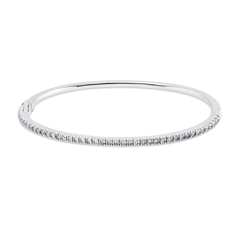 Armreif    aus 750/-18 Karat Weißgold mit 42 Diamanten 1 ct