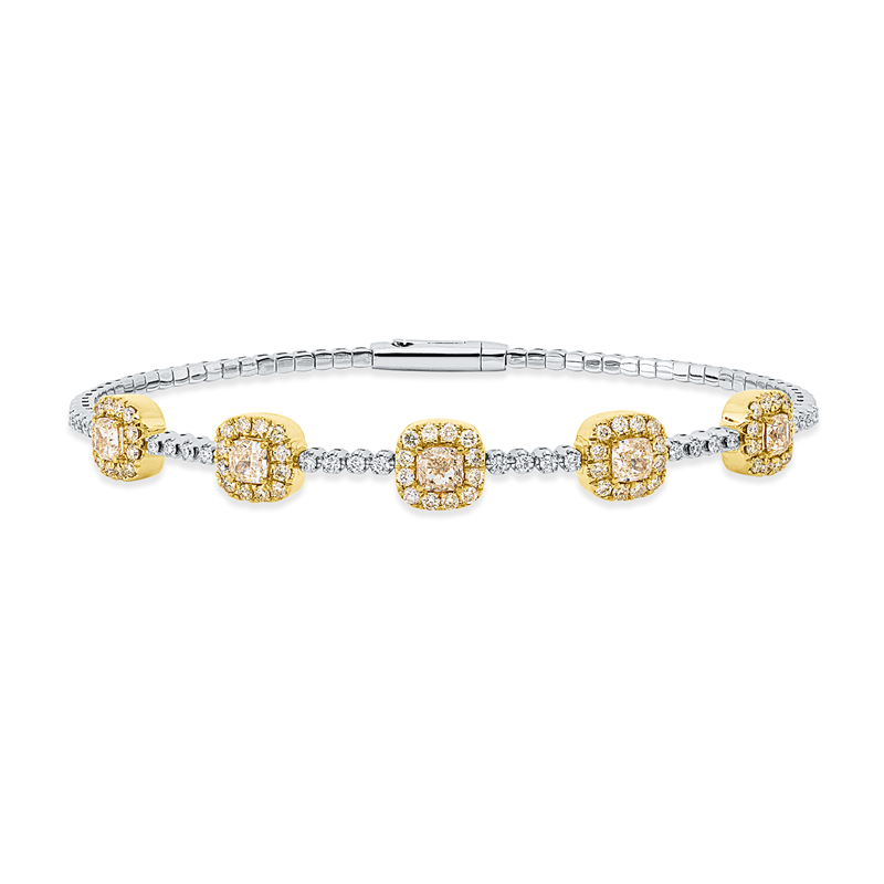 Armreif    aus 950/-Platin Gelbgold Platin 950 mit 89 Diamanten 2
