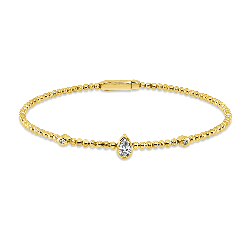 Armreif    aus 750/-18 Karat Gelbgold mit 3 Diamanten 0