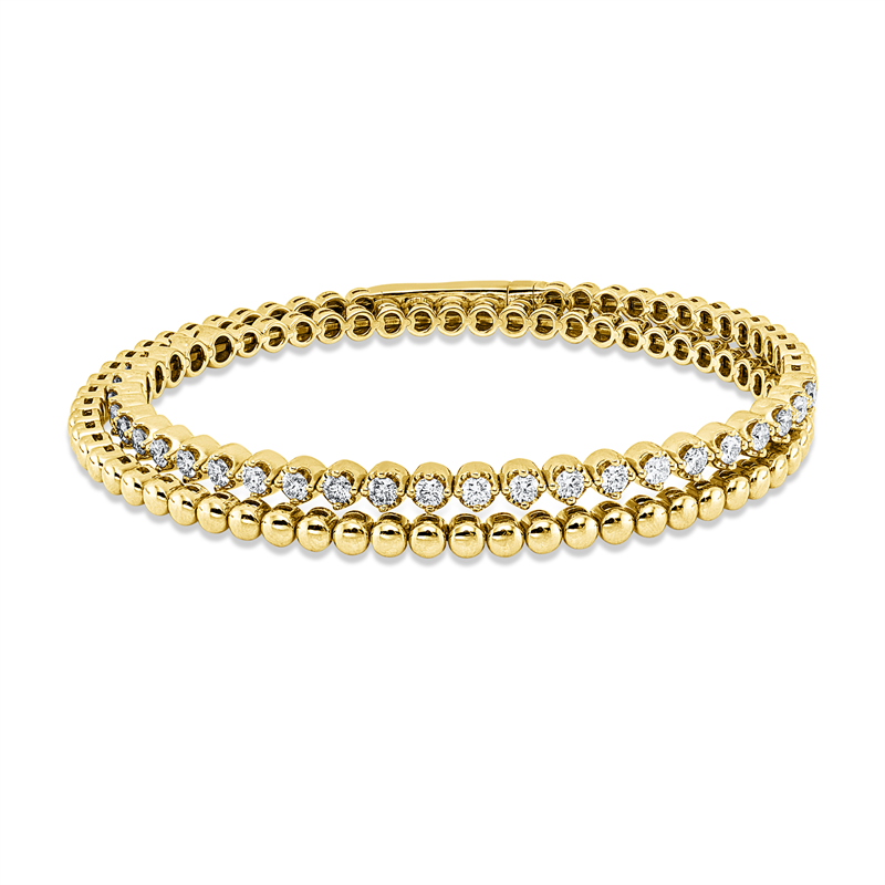 Armreif    aus 750/-18 Karat Gelbgold mit 28 Diamanten 1