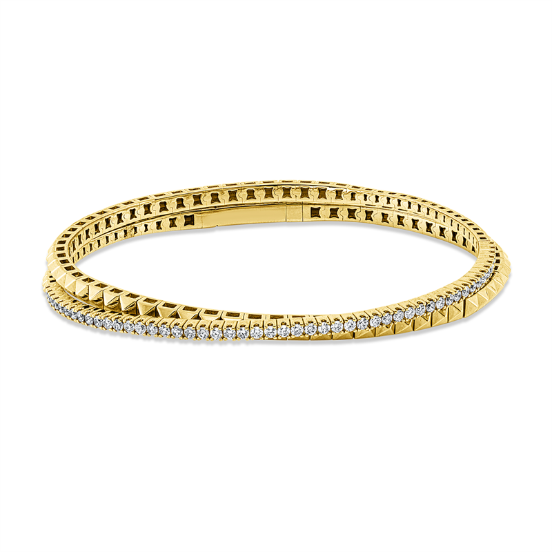 Armreif    aus 750/-18 Karat Gelbgold mit 50 Diamanten 0
