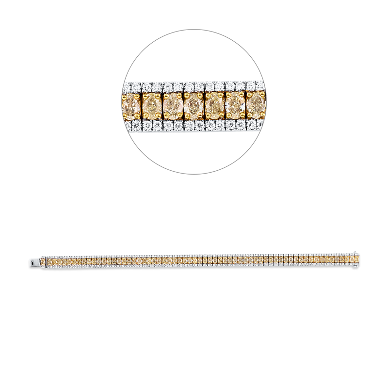 Armreif    aus 750/-18 Karat Weißgold / Gelbgold mit 315 Diamanten 8
