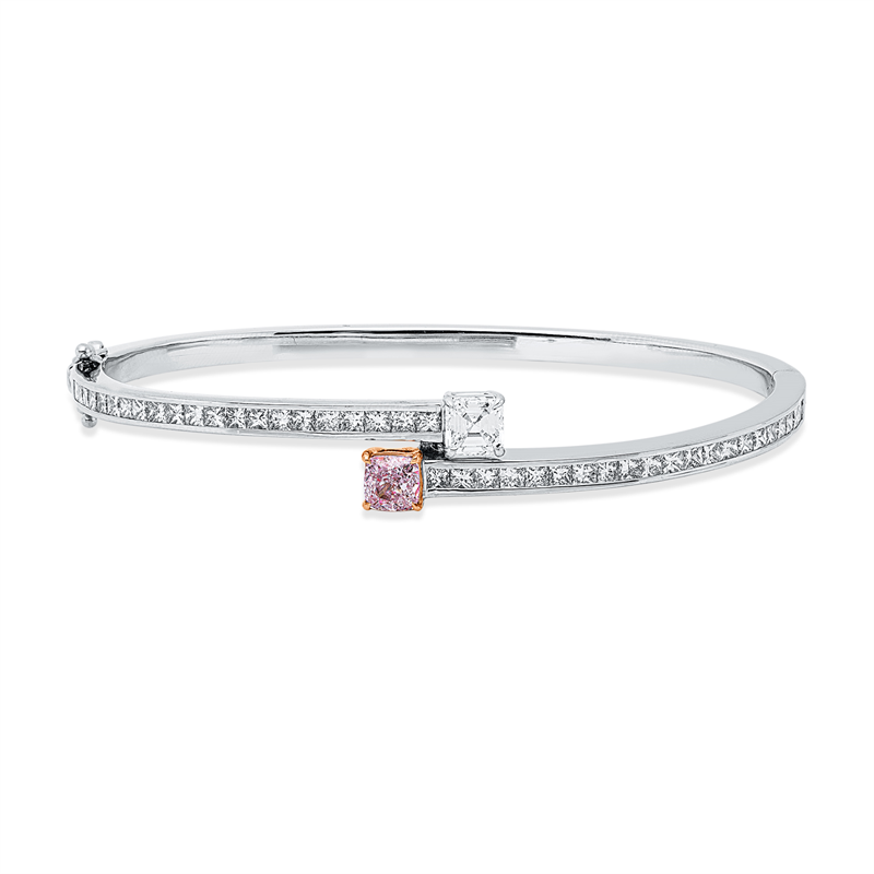 Armreif    aus 750/-18 Karat Weißgold / Rotgold mit 44 Diamanten 2