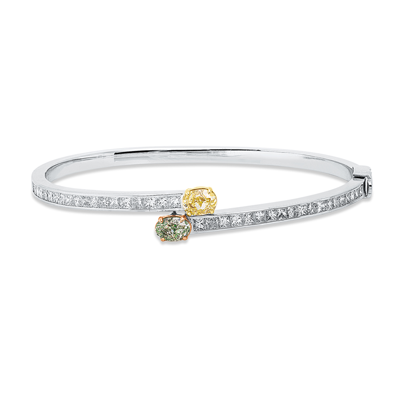Armreif    aus 750/-18 Karat Weißgold / Gelbgold / Rotgold mit 40 Diamanten 2