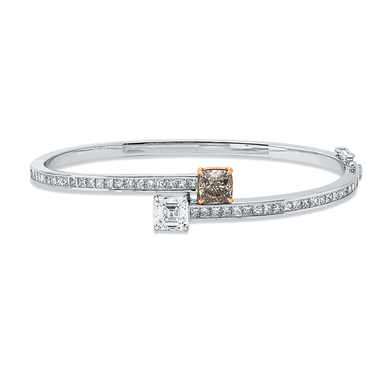 Armreif    aus 750/-18 Karat Weißgold / Rotgold mit 46 Diamanten 3