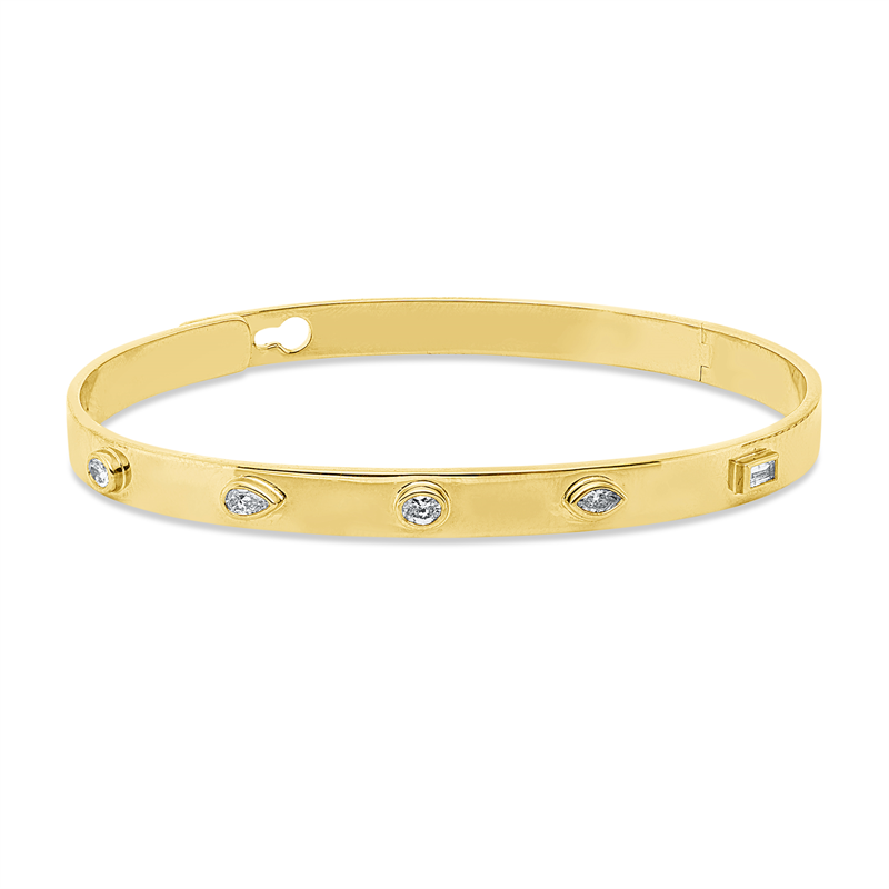 Armreif    aus 750/-18 Karat Gelbgold mit 5 Diamanten 0
